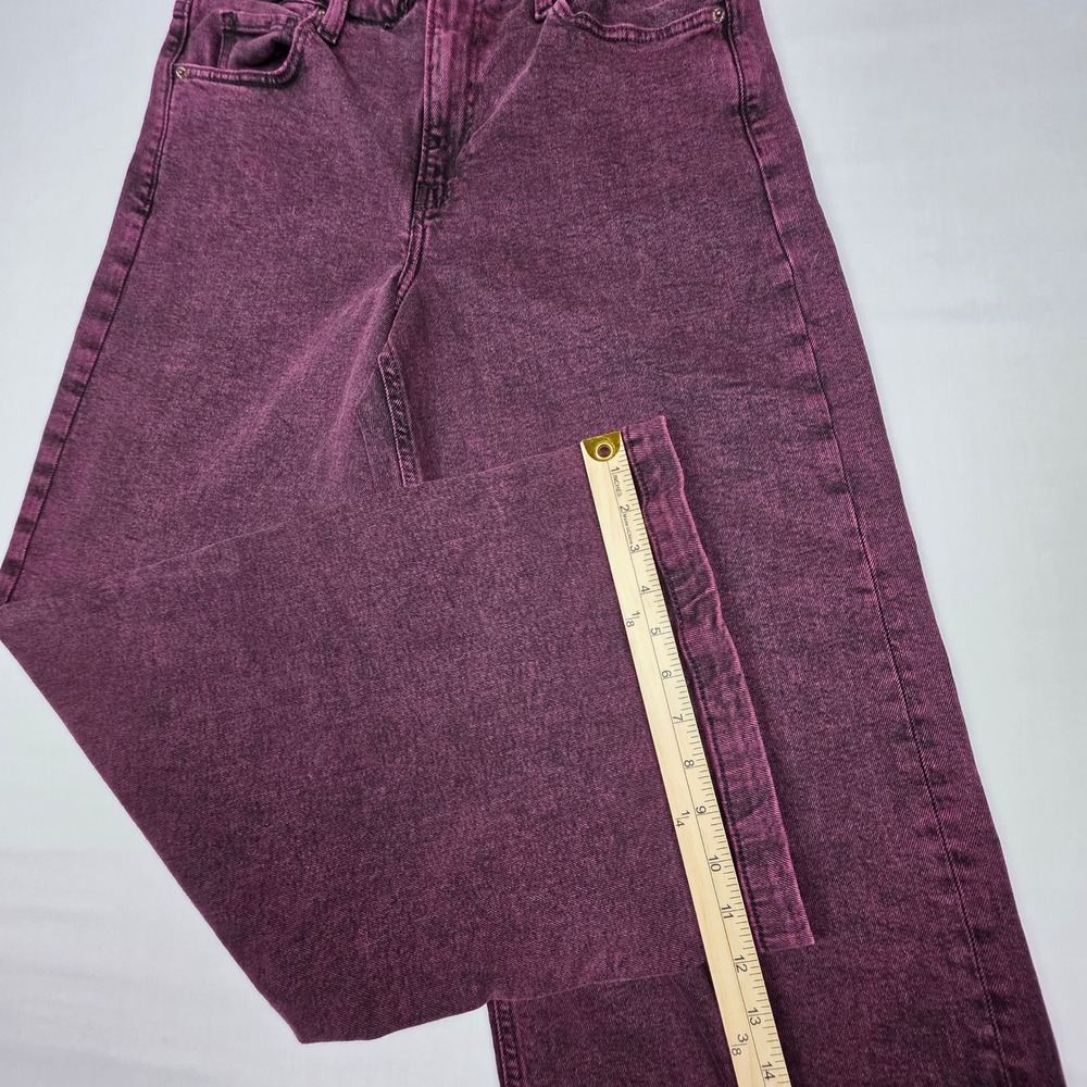 GAP High Rise Stride Jeans Women 31 12S Burgundy Overdyed Regenerative Cotton - Picture 7 of 11